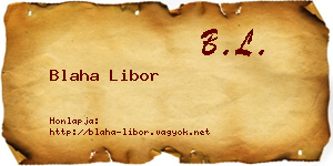Blaha Libor névjegykártya